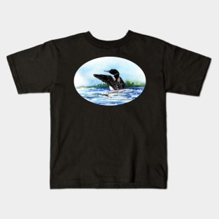 Watercolor Loon Kids T-Shirt